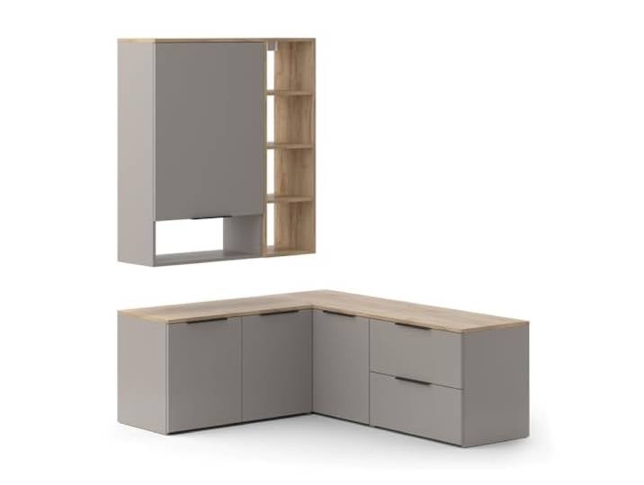 Vicco Wohnwand Wido Greige 5 Teile, kombinierbar mit weiteren Elementen der Wido-Serie