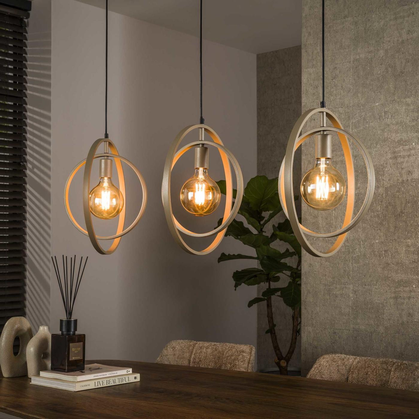 Giga Meubel Hanglamp Turn Around 3-lichts Beige