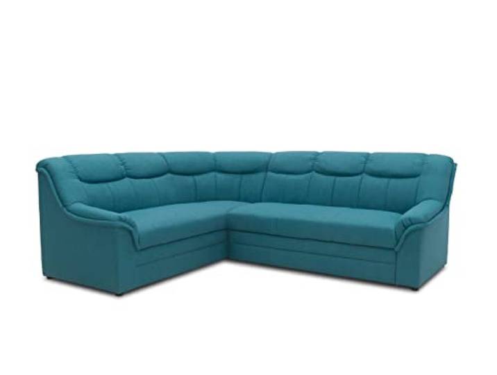 DOMO. collection Ecksofa Berlin, Schlaffunktion, Petrol 3 Sitzer rechts mit Schlaffunktion und Federkern für mehr Komfort, 205 x 250 x 89 cm (BxTxH)
