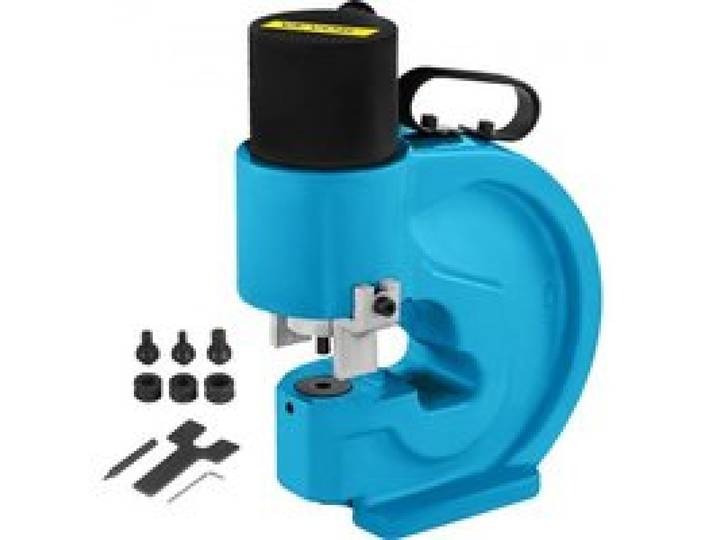 VEVOR Hydraulische Lochstanzwerkzeug 35T Hydraulic Knockout mit Metallplatten Punch Driver 4 Lochstanzwerkzeug Handpumpen-Kit 110 mm Kehle Schneideisen Hydraulische Locher Blechlocher Locheisen