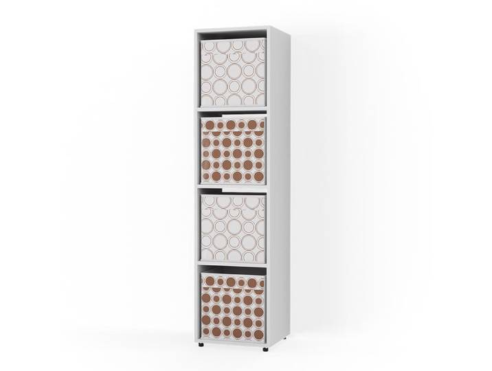 Meuble de rangement Ludus 142.5x36.2cm avec 2 boxes pliants opt.1 Blanc Vicco 37945