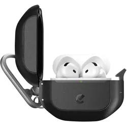 Keybudz ElementProof AirPods 4 Case mit Schloss, Wasserdicht (Kopfhörer Hülle), Kopfhörertasche + Schutzhülle, Schwarz