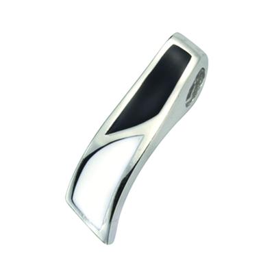 Kettenanhänger VIVANCE "925/- Sterling Silber rhodiniert Lack", weiß, Schmuckanhänger, Damen, one-size, Silber 925 (Sterlingsilber), 2,4 g, Kettenanhänger