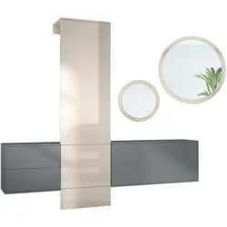 GARDEROBE Carlton Dual Sandgrau Hochglanz