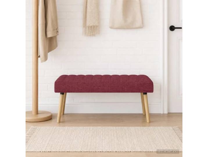 VIHHQGC Sitzbank mit Kanalpolsterung Weinrot 110x40x46 cm Stoff Modernes Design, Schaumstoffpolsterung, Holzwerkstoffrahmen, Gummibaumholzbeine, pflegeleichter Stoff