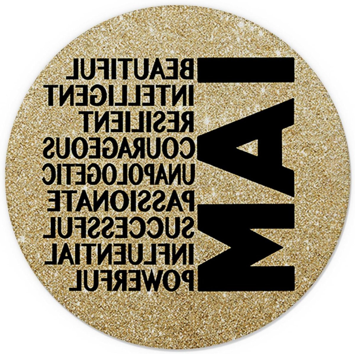 Veelkleurige motiverende en decoratieve muismat voor kantoordecoratie, 21 x 21 cm