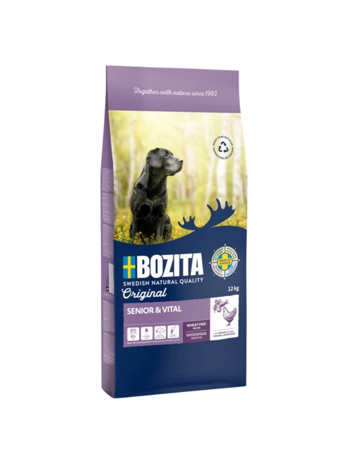 BOZITA Original Senior & Vital Huhn - Trockenfutter für Hunde - 12kg