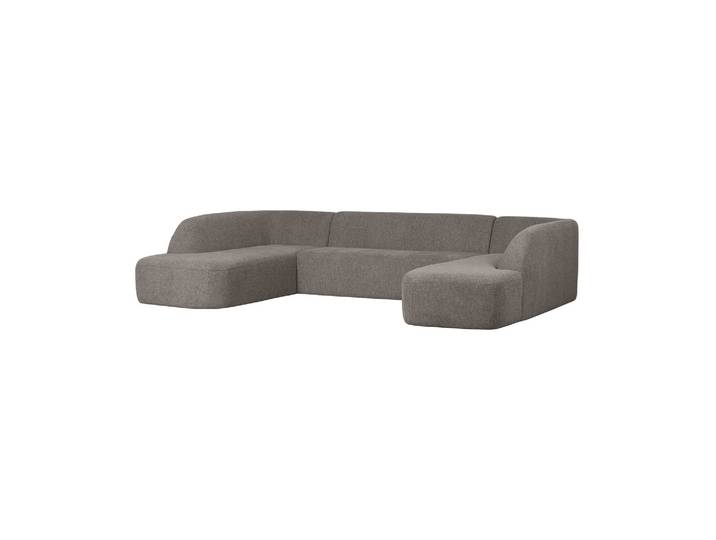Canapé en U 339 cm Chenille gris chiné Sloping