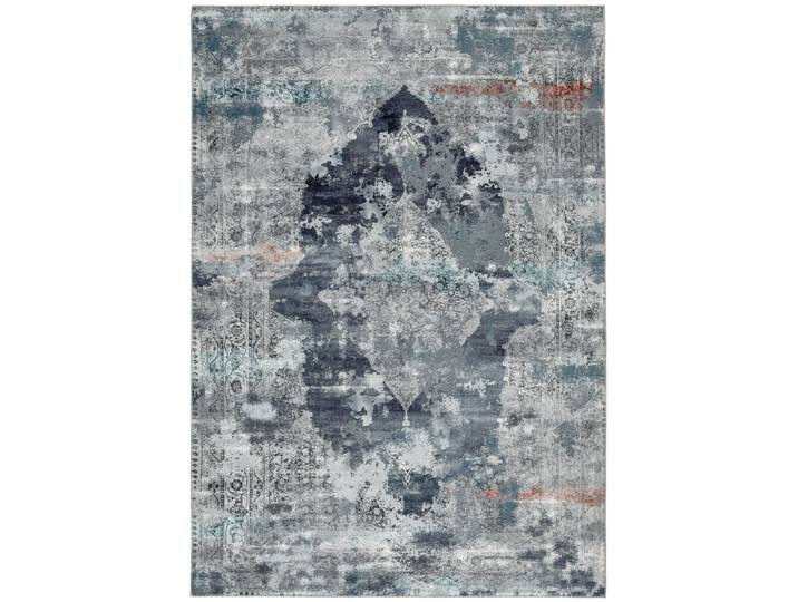 Tapis imprimé en motif vintage - bleu 140x200 cm