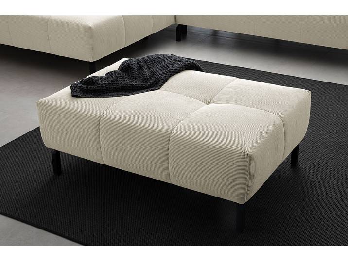 Polsterhocker Höhe 45 cm 109 x 45 x 74cm Weiß Feincordstoff Feena: Weiß