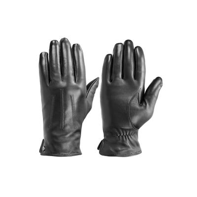 Lederhandschuhe PEARLWOOD "GRAY", Herren, Gr. 8,5, schwarz, Lammleder, unifarben, Handschuhe, Weiches Innenfutter mit Wollanteil, dekorative Ziernähte