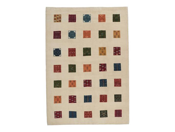 Perser Gabbeh Loribaft Teppich 205x290 Handgeknüpft Modern Orientteppich Perserteppich Wolle