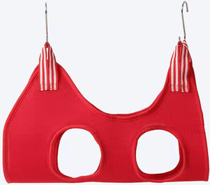 Inspire Curations GroomEase Pet Grooming Hammock Support Sling red xs