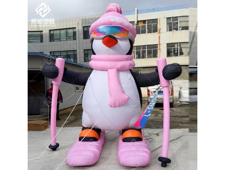 Modèle de poupée pingouin gonflable géant personnalisé, décoration publicitaire pour événements hivernaux en station de ski en plein air