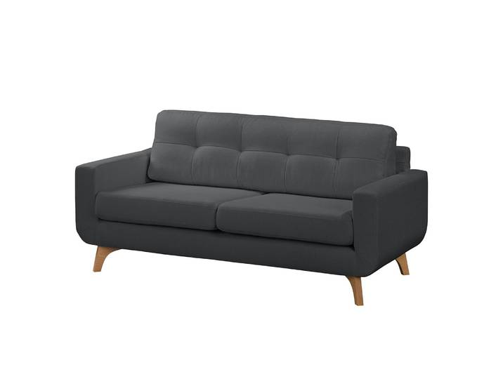 Canapé Postville 2 places Gris/Gris Tissu 178 x 88 x 90cm Scandi