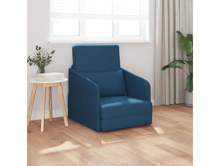 HEFZGDB 2-in-1 Schlafsessel Blau 65x80x83 cm Stoff Boden Schlafsofa mit abnehmbaren Bezügen für Entspannung und Gästeübernachtung, kompakt platzsparend modernes Design für kleine