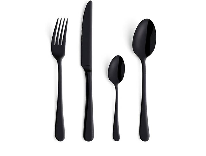 Ménagère 24 couverts en acier inox noir