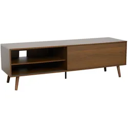 Oviala Business Rechteckiger TV-Schrank mit 1 Tür, L160 cm, braun