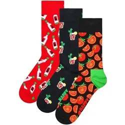 HAPPY SOCKS Happy Socks 3er Pack Unisex Socken - Geschenkbox, gemischte Farben, Größe 36-40 in Rot Rot
