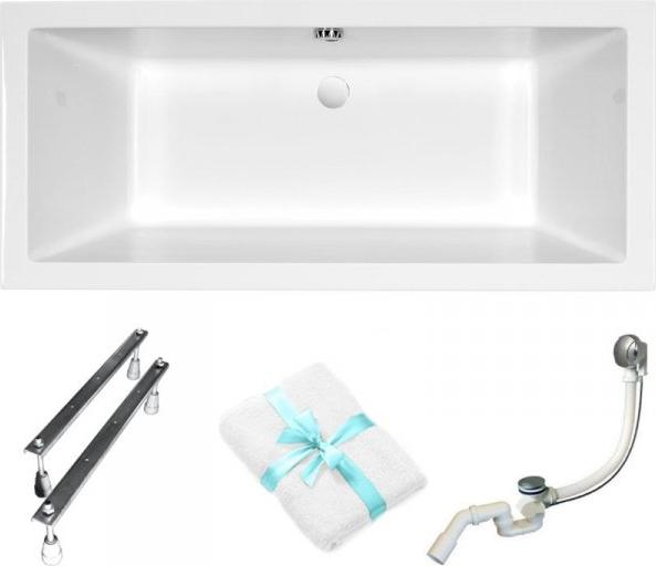Cersanit | Badewanne - Wanne Rechteckig Intro - 170x75cm - Acrylwanne - Mit Siphon Und Füßen - Einbau Badewanne
