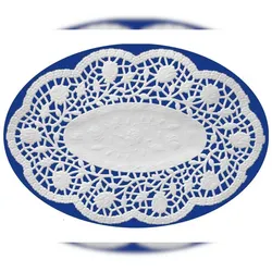 VEPATIM 100x Deko-Spitzen oval weiß 36 x 28 cm