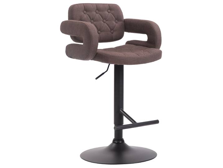 TPFLiving Barhocker Dubai Gestell schwarz Stoff - Braun