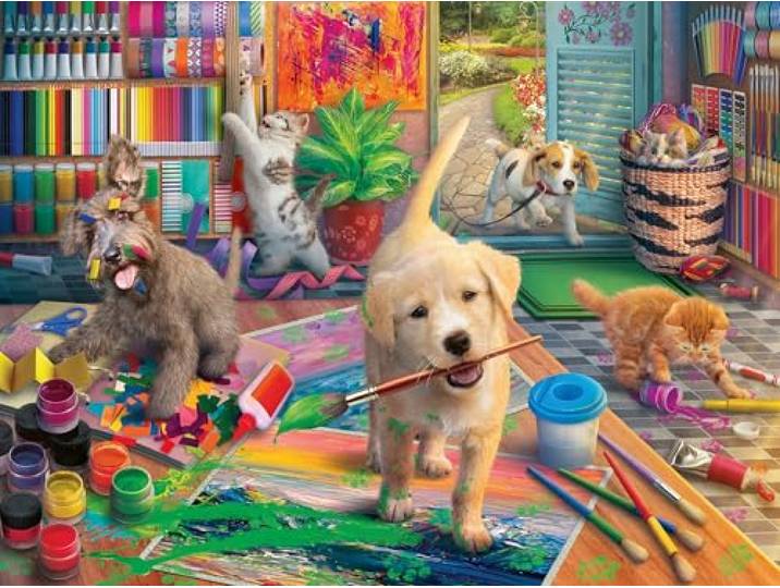 Ravensburger Puzzle 16801 - Animal Artists - 750 stukjes Grote stukken, puzzelplezier met grotere puzzelstukken voor het hele gezin