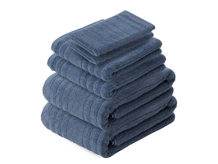 Serviettes de bain Mailand Bamboo - 6 Bleu/Bleu