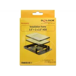 Delock Installation frame 3.5? > 2 x 2.5? HDD Speichereinschubadapter 8.9 cm to 6.4 3,5" auf 2,5" Schwarz