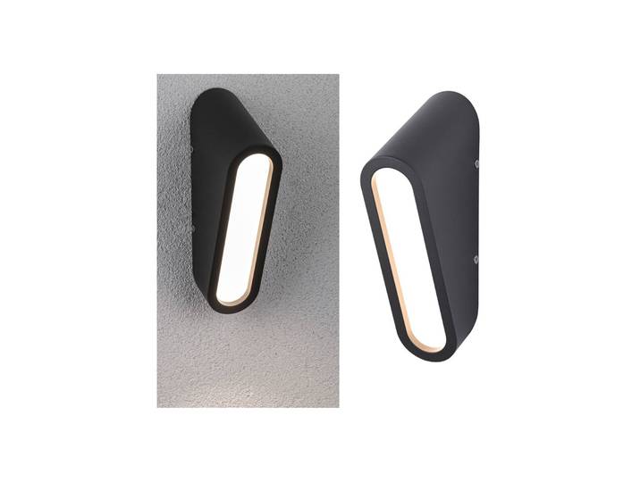 Paulmann LED Außenwandleuchte Cliff, schwarz, Aluminium, Modern