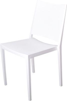 Konferenzstuhl Florence, stapelbar bis 4 Stück, UV- & wasserbeständig, Sitzhöhe 460 mm, L 560 x B 460 x H 820 mm, Polypropylen, weiß, 4 Stück