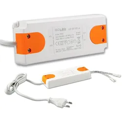 ISOLED LED Trafo MiniAMP, IP20, 24V/DC, 0-50W, 200cm Kabel mit Flachstecker, sekundär 2 female Buchsen ISO-114526