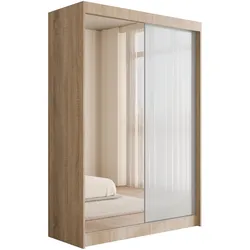 KLEIDERSCHRANK VESLI - 120 cm - Sonoma Eiche|Weiß