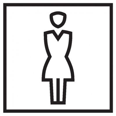 Aufkleber I Türschild Piktogramm WC Damen, Folie, selbstklebend, 150x150mm
