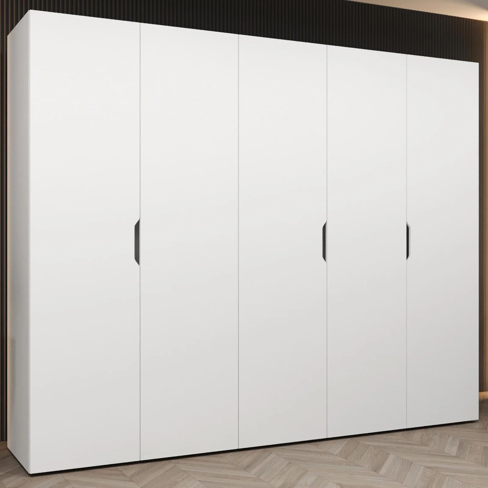 garneroarredamenti Armadio 250x202 cm 5 ante bianco opaco Valencia