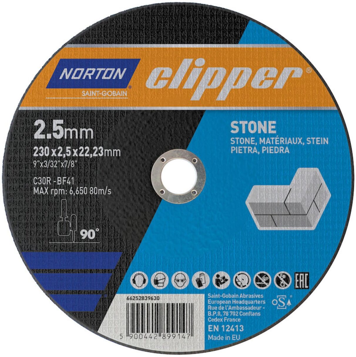 CLIPPER Trennscheibe Stein C30R-230x2.5x22.23mm ; Saint-Gobain (66252839630)