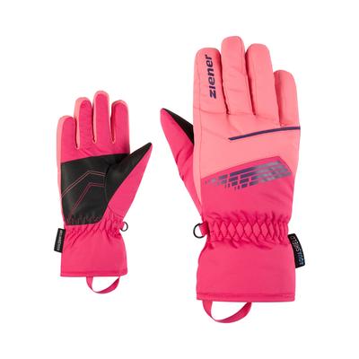 Skihandschuhe ZIENER "LAVIVI-Z AQUASHIELD JUNIOR", Mädchen, Gr. 3, rosa (pop pink), Kunstfaser, Handschuhe, warm, wasserdicht, winddicht, atmungsaktiv