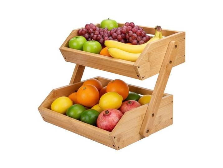 Relaxdays Obst Etagere Bambus 2 Etagen