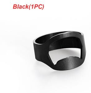 Uplifted Trends Portable Stainless Steel Ring Bottle Opener For Parties And Bars black