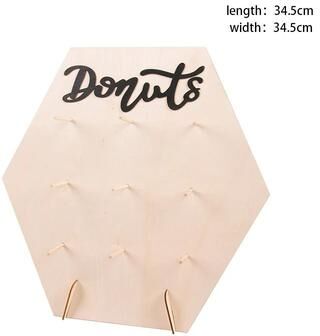 Uplift Essentials Wooden Donut Display Stand & Wall Holder hexagon A