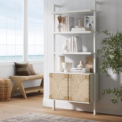 Nathan James Theo Open Shelf Industrial Bookcase with Drawers or Cabinets