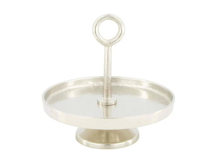 Etagere CHALET Laax , silber, B:22cm H:20cm, Aluminium, Metall, Servierplatten, Etagere