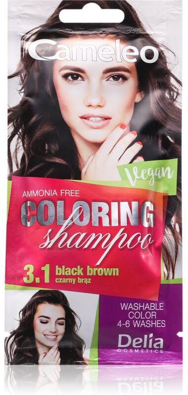 Delia Cosmetics Cameleo Coloring Shampoo shampoing colorant pour cheveux teinte 3.1 Black Brown 40 ml