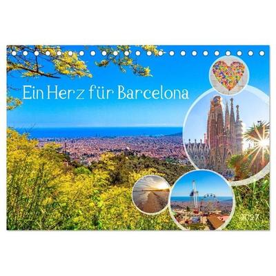 Ein Herz für Barcelona (Tischkalender 2027 DIN A5 quer), CALVENDO Monatskalender