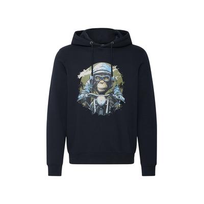 Kapuzenpullover BLEND "Hoodie BHRona Animal print", Herren, Gr. 3XL, schwarz, Obermaterial: 55% Polyester PES. 45% Baumwolle CO., Pullover Kapuzenpullover