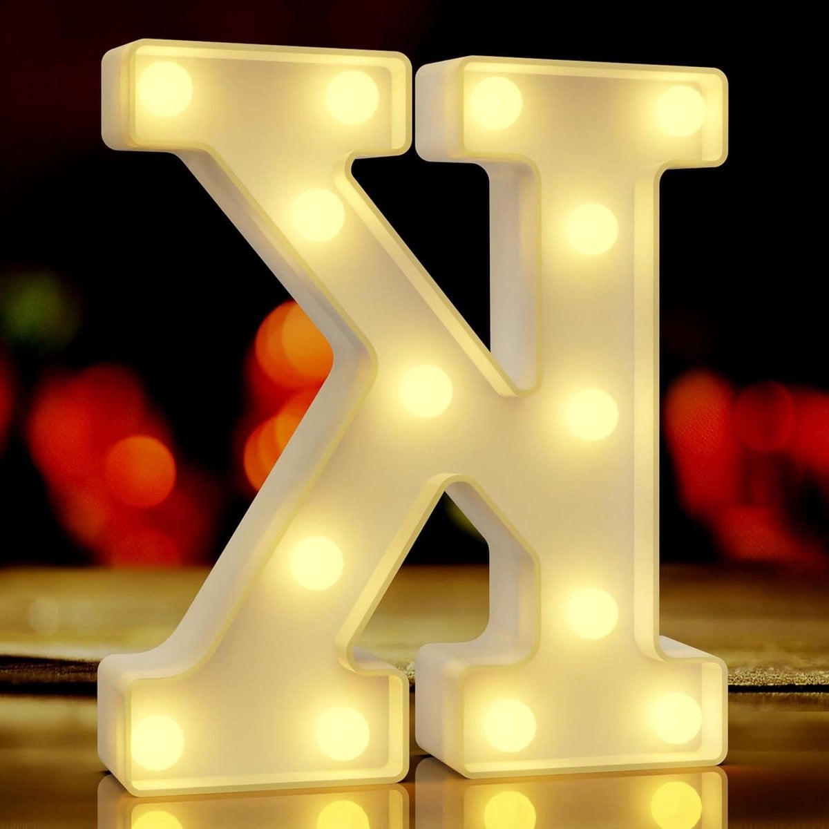 Decoratieve Letter K - Verlichte LED Letter Bord Lamp - Wit - 22.3 x 18.6 cm