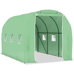 Helloshop26 - Gewächshauszelt für Pflanzen Blumen und Gemüse 6,86 m2 3,43 x 2 x 2 m grün