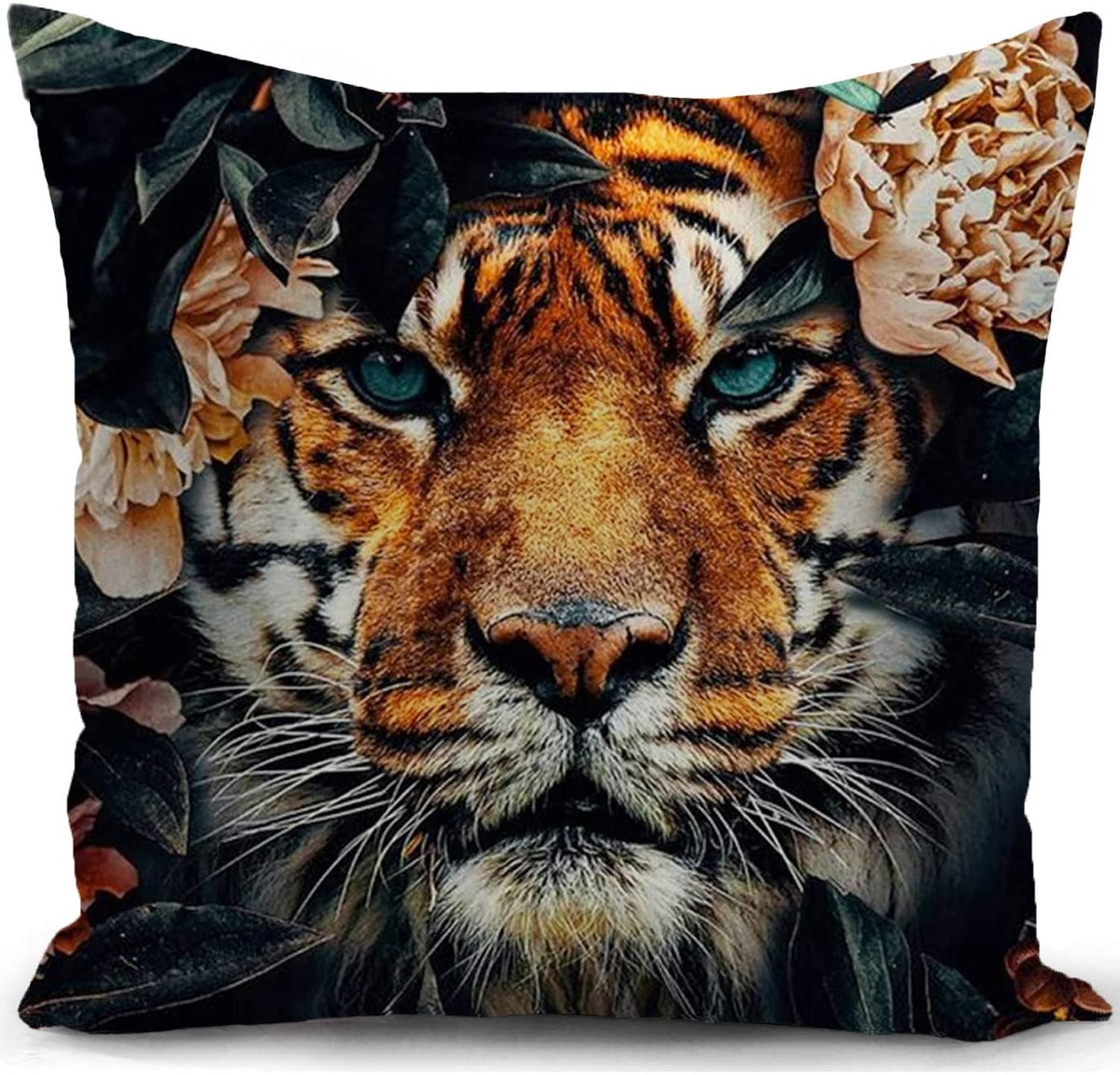 HUASHUZI Kussenhoes Tijger Jungle Decoratie 40 x 40 cm