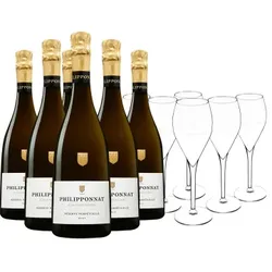 Pack 6 Flasche de Philipponnat - Réserve Perpétuelle - Etui + 6 Champagnergläser Gratis - 4.5L