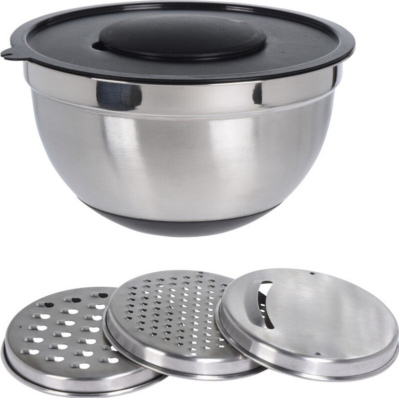 Excellent Houseware Mengkom Set RVS - 25 cm, 4 stuks